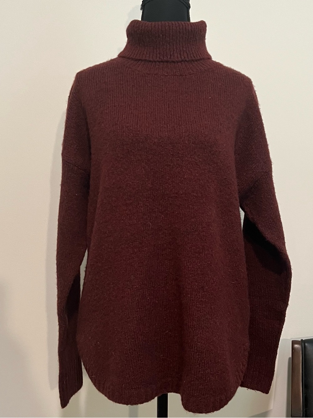 French Connection Burgundy Turtleneck Sweater